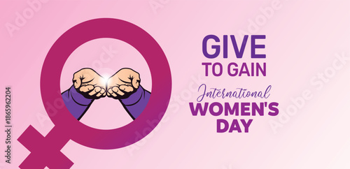  International women's day concept vector illustration. 2026 women's day campaign theme - #GiveToGain