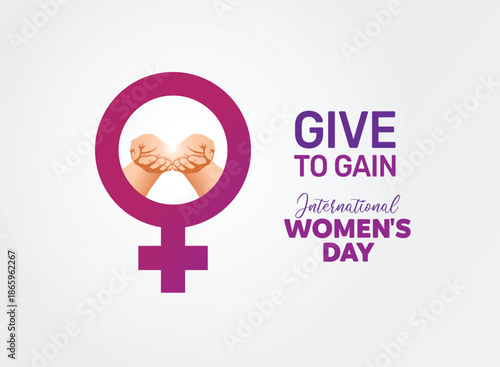  International women's day concept vector illustration. 2026 women's day campaign theme - #GiveToGain