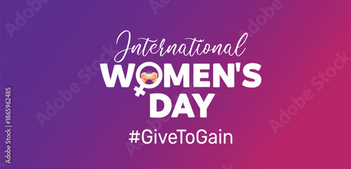 International women's day concept vector illustration. 2026 women's day campaign theme - #GiveToGain