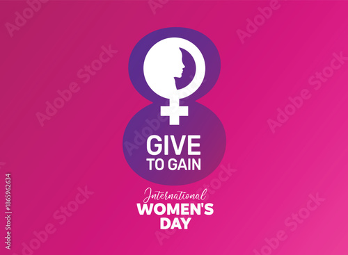  International women's day concept vector illustration. 2026 women's day campaign theme - #GiveToGain