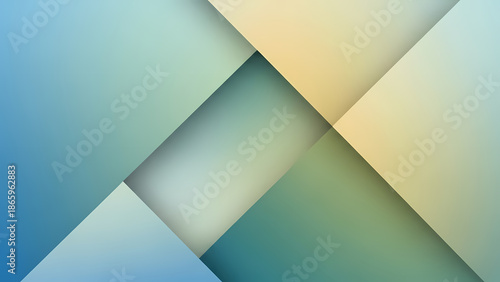 色鮮やかな幾何学的形状とソフトな光を組み合わた抽象デザイン