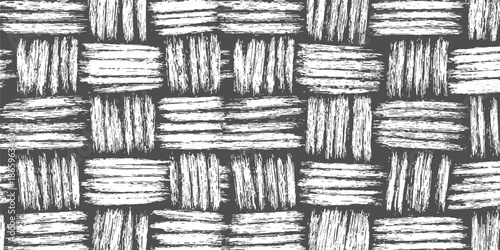 Textured woven pattern with white brush strokes on dark gray background fabric textile