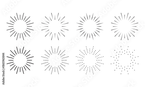 エレガントな点線フレームの集中線イラスト – 上品な強調デザイン