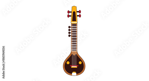 Traditional Indian Tanpura String Instrument for Classical Music.