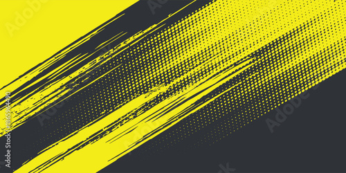 Dots halftone yellow and dark blue color pattern gradient grunge texture background. Dots pop art sport style vector illustration.