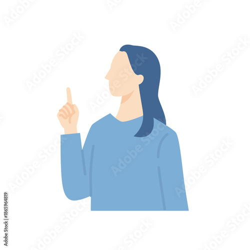 ひらめくカジュアルな服装の女性