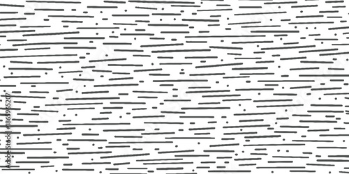 Black horizontal dashes and dots scattered on a white background abstract pattern