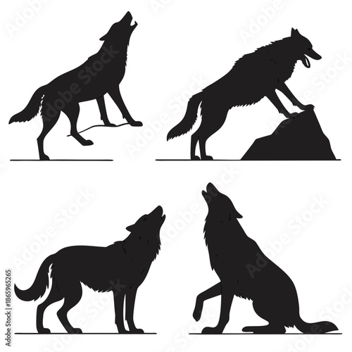 Wolf silhouettes