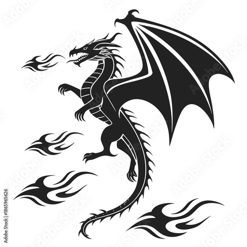 Mythical dragon tattoo design