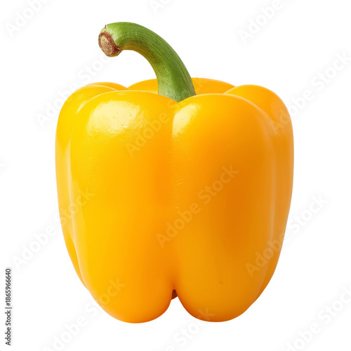 Yellow Bell Pepper Stands on a White Surface Ready for Cooking or Garnishing ...