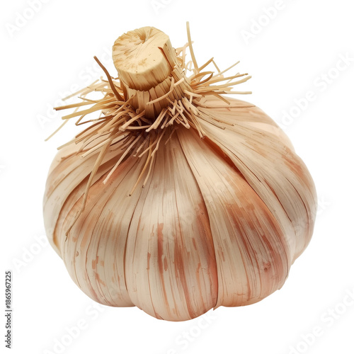 Garlic Bulb With Thin Skin Placed on a White Background