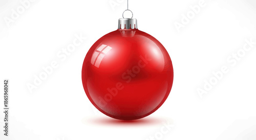 Shiny Red Christmas Ornament Hanging Decoration.