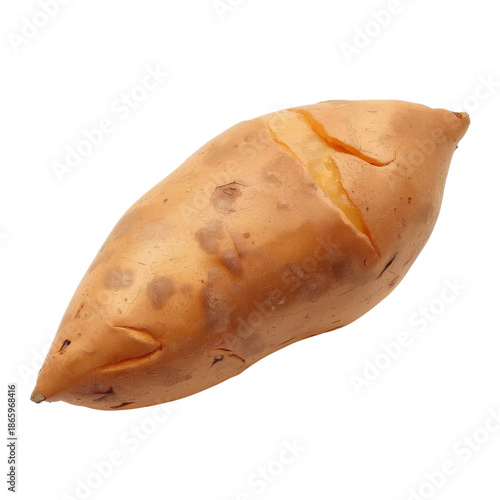 Sweet Potato Placed on a Plain Background With Visible Surface Texture and a ...