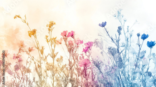 Floral compositions with delicate dried flowers and pastel tones