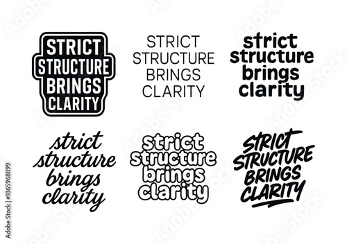 Harmonious Lettering Grid. Strict structure brings clarity. Set lettering. harmonious lettering variations of the same emblematic concept, each with different