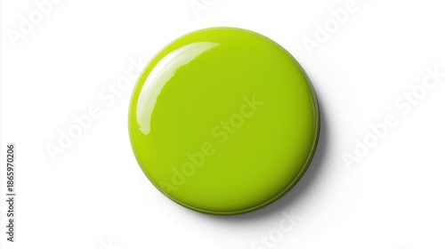 Glossy Lime Green Circular Button Minimalist