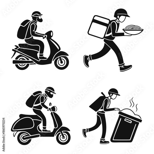 Delivery and waste management icons
