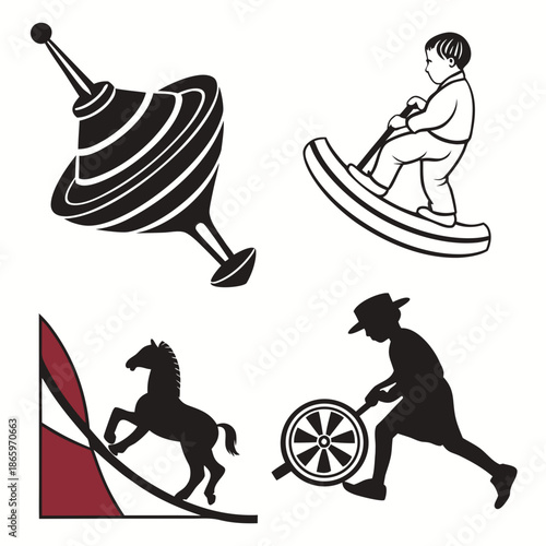 Classic amusement park icons