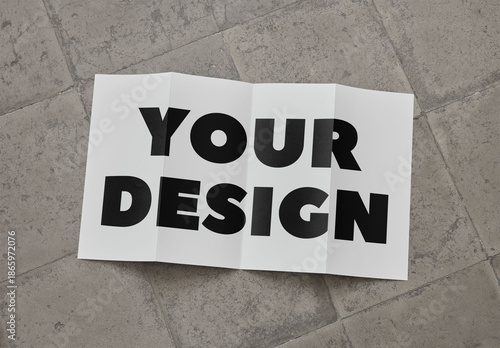 Mockup Of Customizable Folded Paper