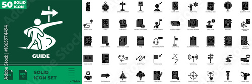 Guide Solid Editable Icons set