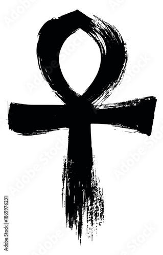 Hand drawn illustration of an ankh symbol depicting ancient egyptian culture for spiritual designs