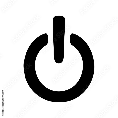 Black power on or off symbol icon on a white background