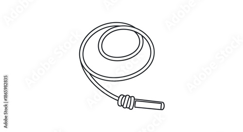 Coiled Black and White Garden Hose with Nozzle.