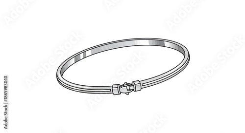 Elegant Silver Bracelet with Clasp and Triple Band Design.