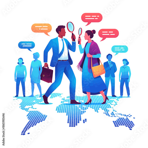 Global business team collaboration