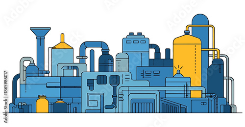 Industrial complex with various machinery