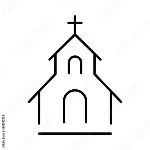 Church Building Line Icon