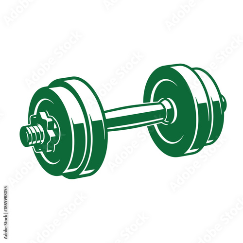 Green dumbbell weightlifting equipment for exercise and fitness training  dumbbell for strength training