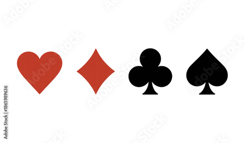 Playing card ace symbols vector set with hearts diamonds spades and clubs
