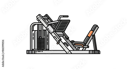 Modern Gym Leg Press Machine for Strength Training.