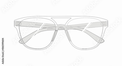 Clear Aviator Style Eyeglasses with Transparent Frame.