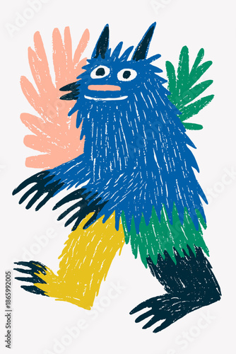 Playful creature hiding among vibrant foliage