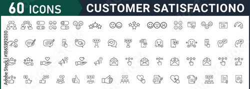 Customer satisfaction icons set for business and service feedback