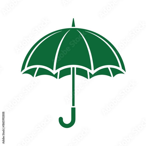 Green umbrella icon symbol for protection and weather forecast  simple illustration