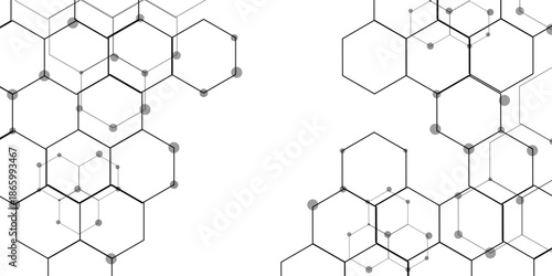 Abstract hexagon white background with shadow .white background Futuristic blue neon honeycombs. Modern technology design. Vector illustration.	