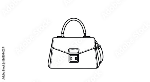 Elegant Handbag with Top Handle and Clasp Closure.