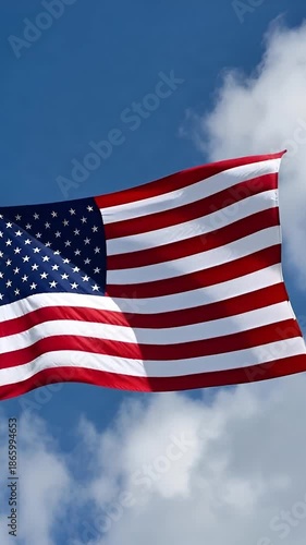 American flag on blue sky USA Flag ,United States Of America