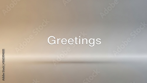 Greetings message on a gradient background with a white text