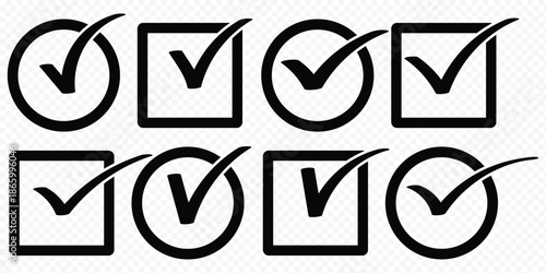 check mark icons. green check mark and red cross mark icon set. green tick and red x. symbols of approval and Decline, verified icon, social media account verify icons. tick symbol verification sign .