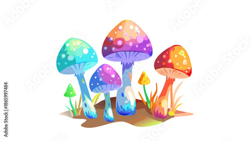 Colorful mushroom illustration