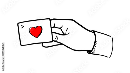 Hand holding heart card