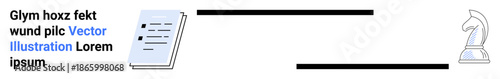 Strategic planning, business management, workflow organization, decision-making, goal setting, corporate strategy. Document with checklist linked to chess knight. Strategic planning and business