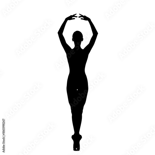 Elegant Ballerina Silhouette Performing Graceful Dance Routine.