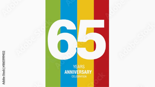 abstract vector background 65 Years Anniversary Logo Design – Modern Negative Space Multicolored Vector Illustration