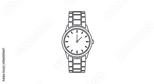 Classic Wristwatch with Metal Band and Minimalist Design.