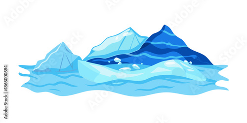 Illustration of a snowy mountain landscape